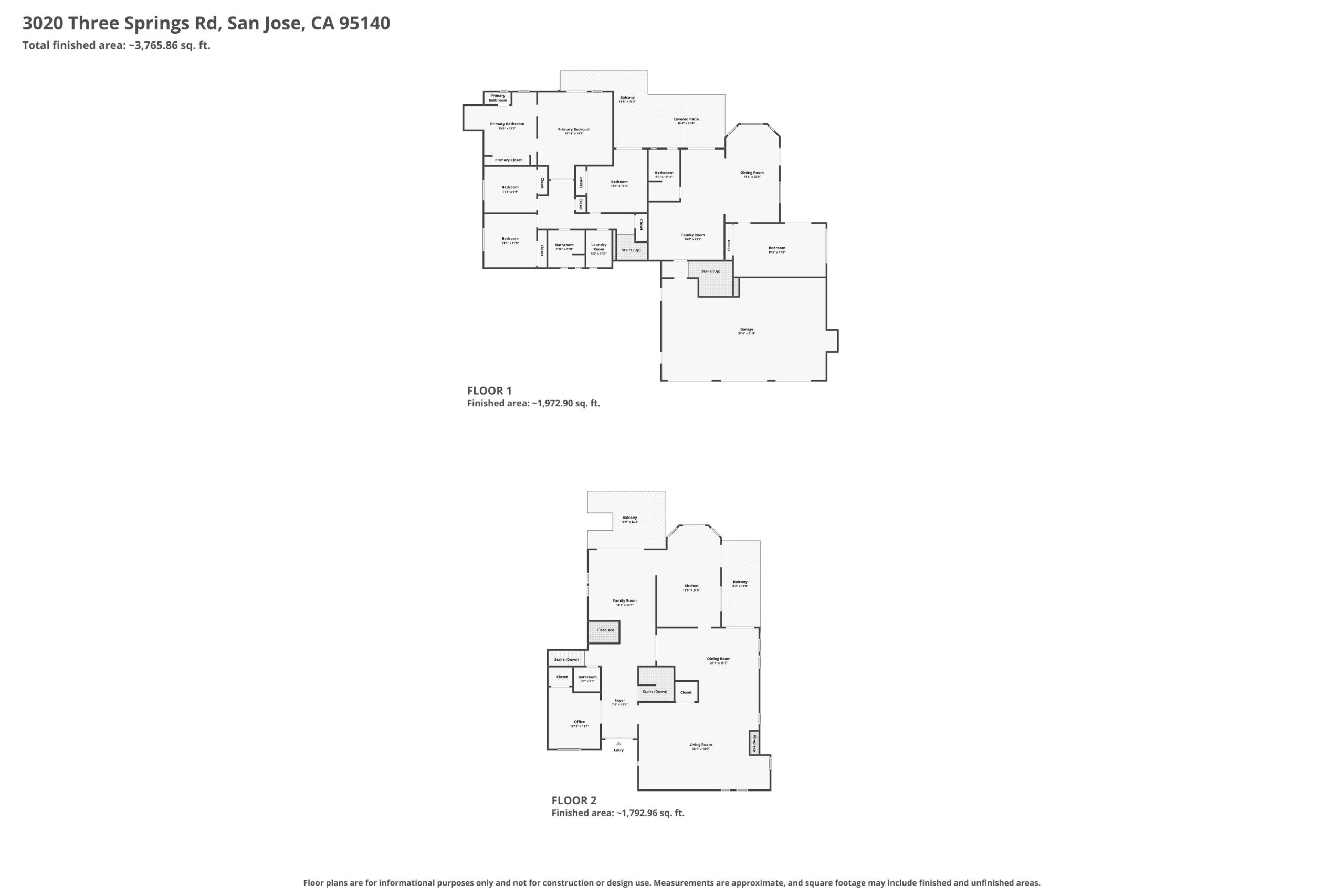 Combined floor plans.