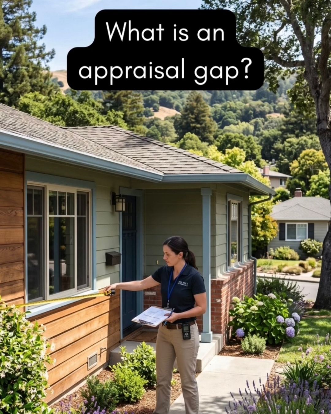 Licensed appraiser inspecting a Willow Glen home's exterior during a lender-ordered appraisal