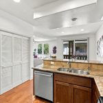 Spacious granite counter and breakfast bar in this San Jose townhome