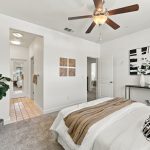 Primary bedroom at 646 Luna Park Drive in San Jose with large windows and neutral finishes