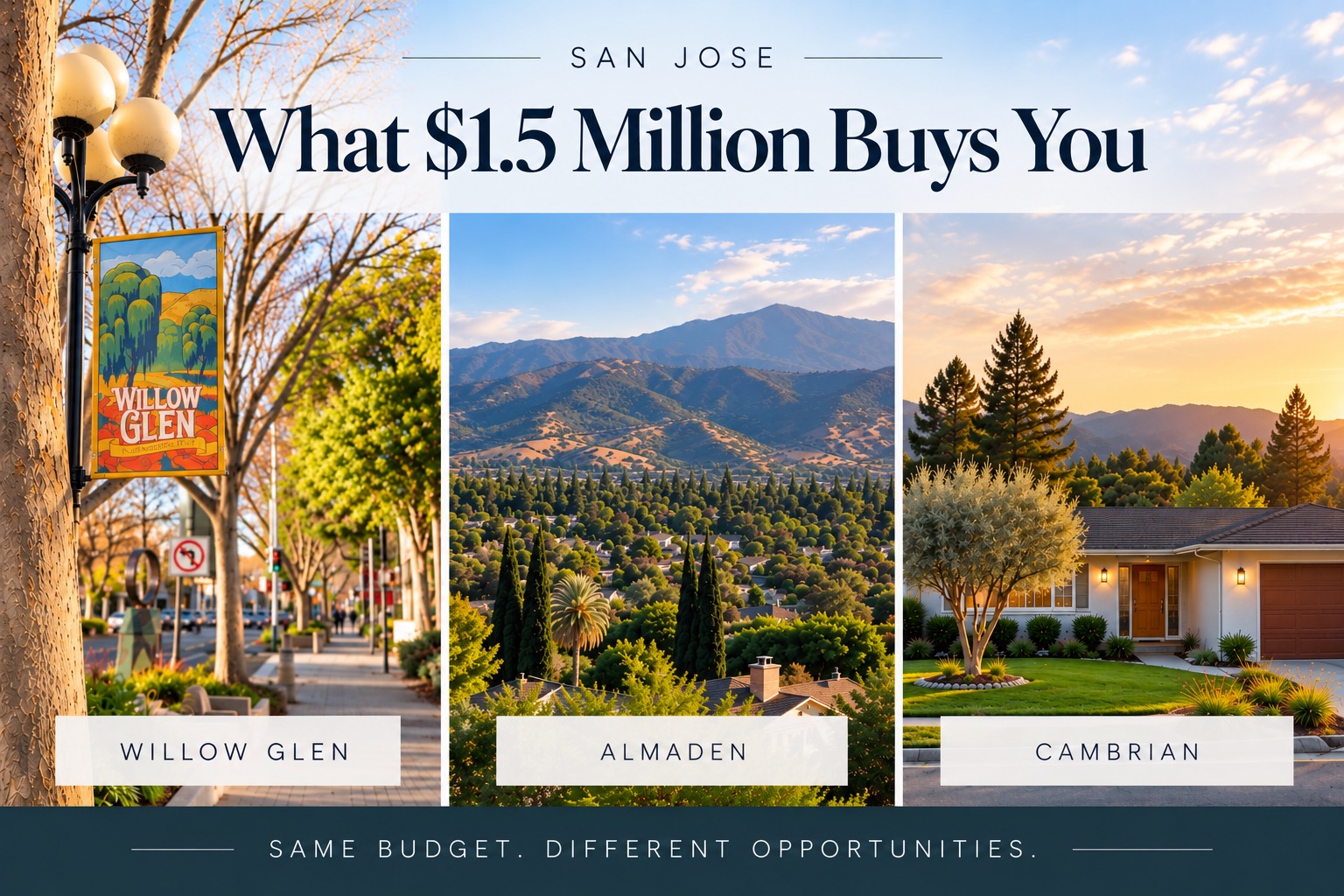What $1.5 million buys in San Jose comparing Willow Glen, Almaden Valley and Cambrian real estate